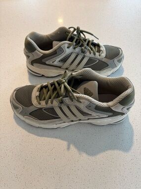adidas Men’s Olive Green and Gray Running Sneakers
